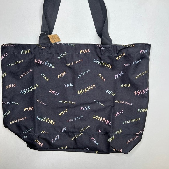 New Victoria's Secret Pink Weekender Tote Bag Rainbow Script Logo - Picture 3 of 9
